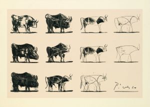 The Bull, lithograph (scraper and penon stone), 11 states, 1946